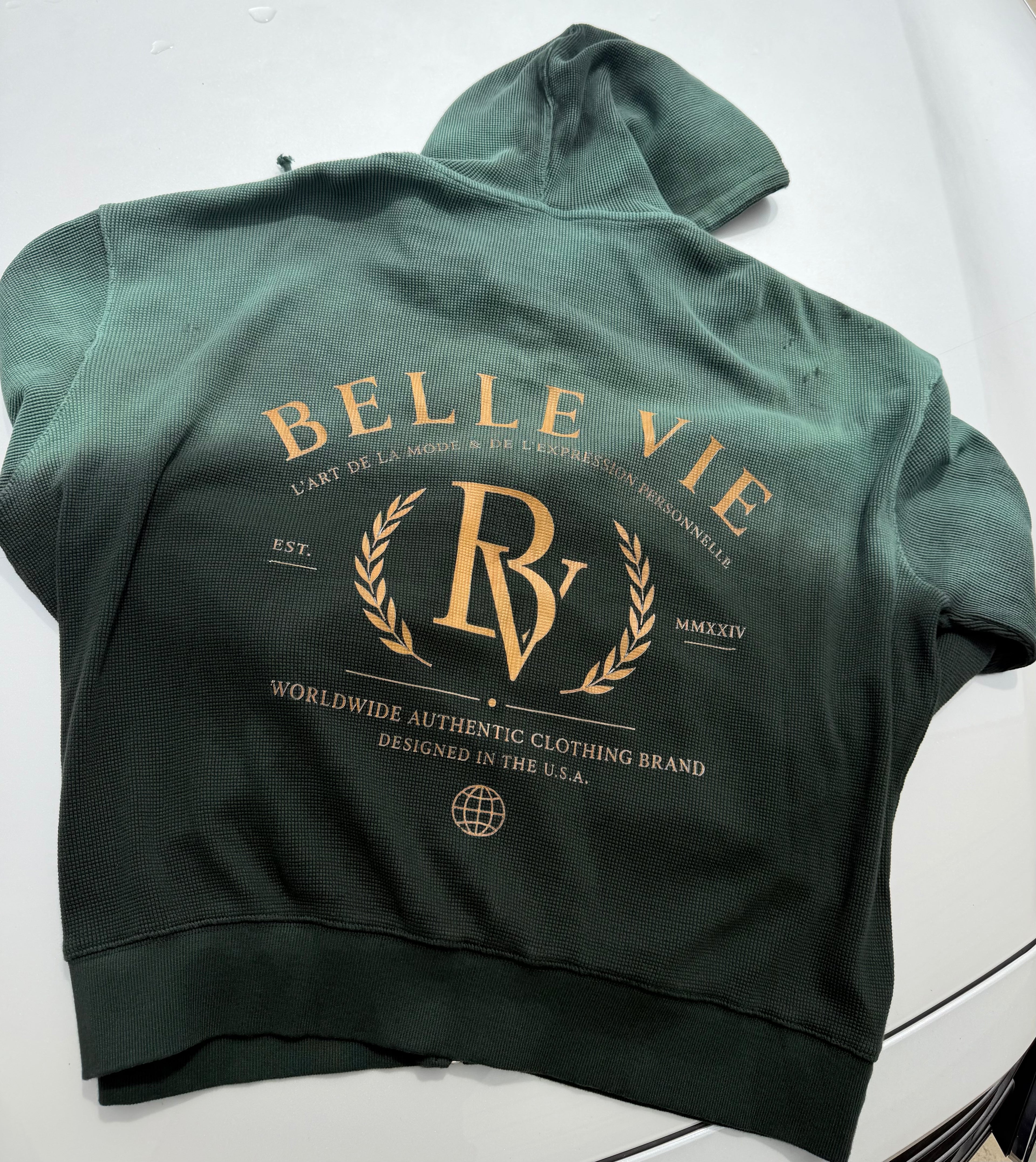 Belle Vie Heritage Waffle Zip-Up