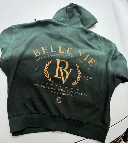 Belle Vie Heritage Waffle Zip-Up