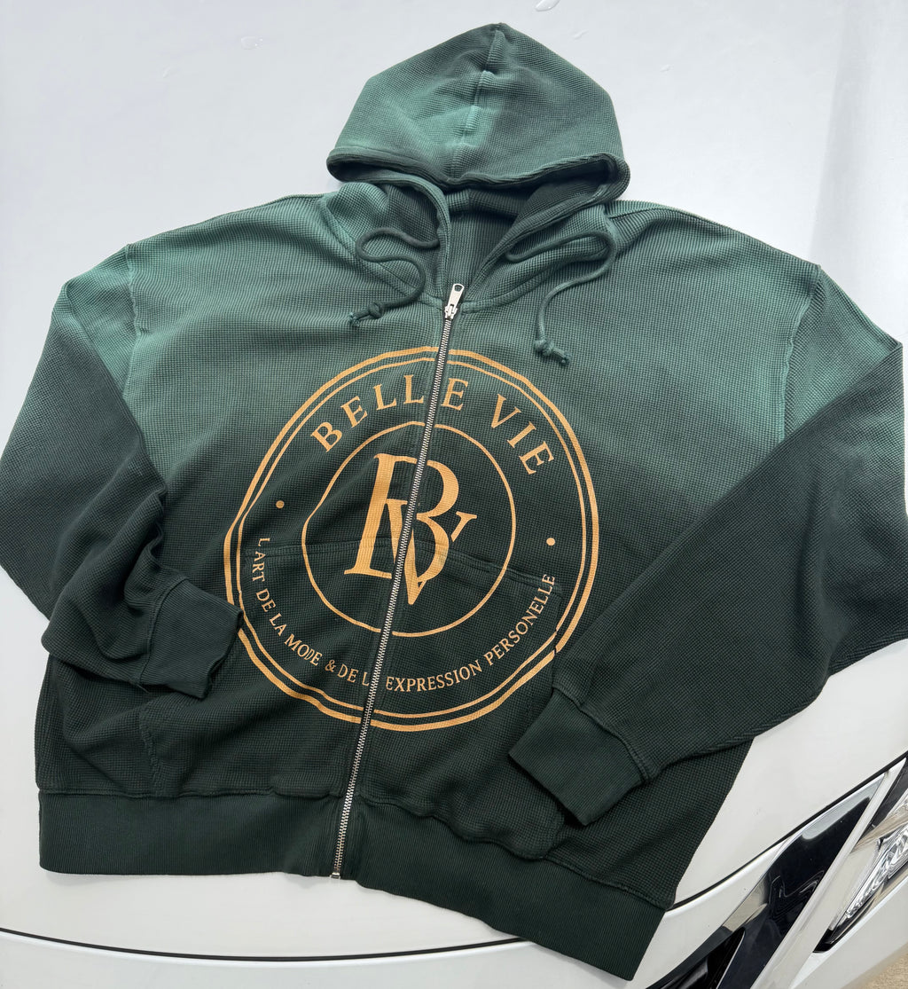 Belle Vie Heritage Waffle Zip-Up