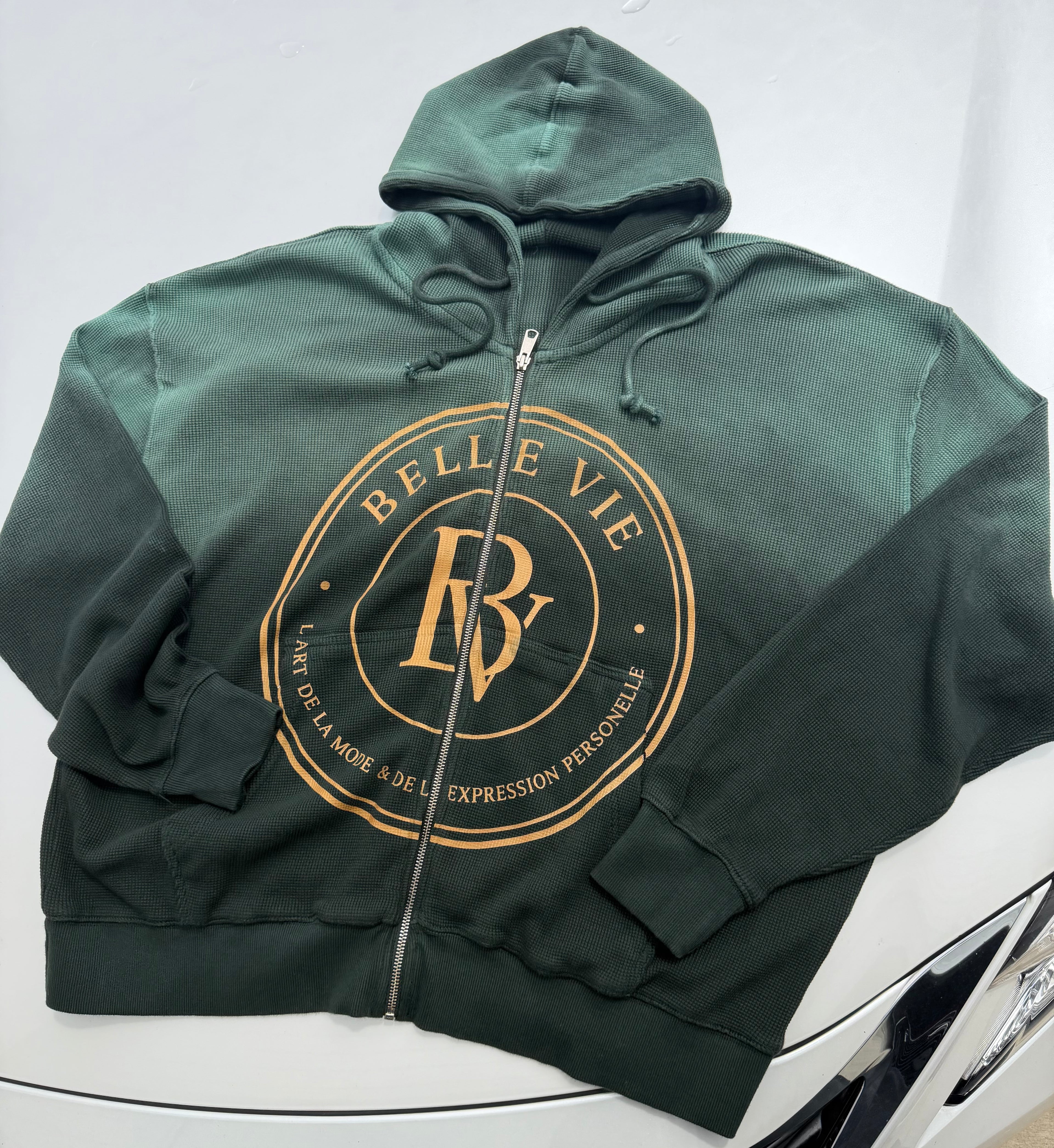 Belle Vie Heritage Waffle Zip-Up